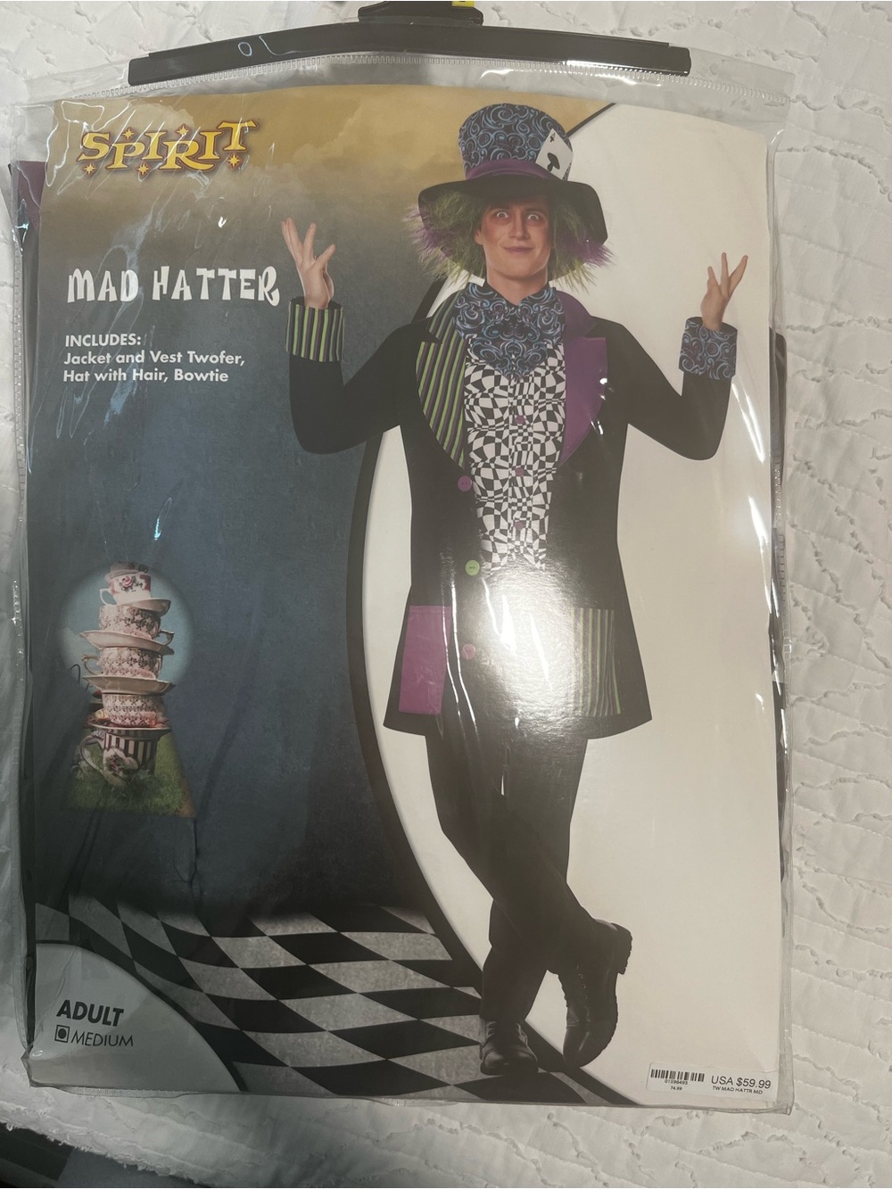 Spirit Mad Hatter adult Costume - Black & Purple
